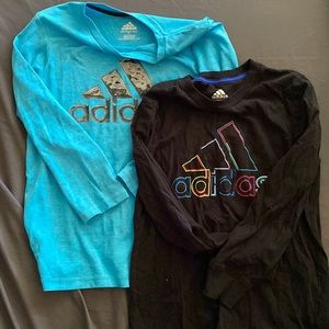 Two! Boys size 7 Adidas long sleeve shirts